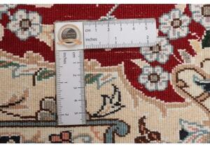 Tappeto Nain 9la Medaglione Floreale Rosso Scuro Avorio Corsia 90x309 Cm