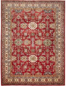 Tappeto Kazak Fine Stilizzato Rosso Mattone Beige 242x318 Cm