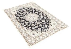 Tappeto Nain 9la Medaglione Floreale Blu Scuro Avorio 98x150 Cm