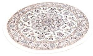 Tappeto Nain 9la Medaglione Floreale Avorio Blu Rotondo 105x105 Cm