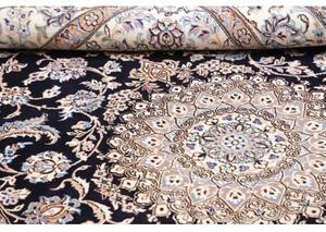 Tappeto Nain 9la Medaglione Floreale Blu Scuro Avorio 160x261 Cm