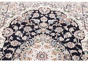 Tappeto Nain 9la Medaglione Floreale Blu Scuro Avorio 101x157 Cm