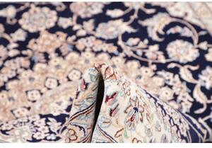 Tappeto Nain 9la Medaglione Floreale Blu Notte Avorio 156x253 Cm