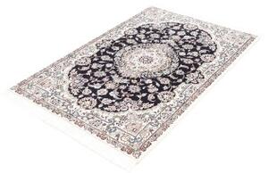 Tappeto Nain 9la Medaglione Floreale Blu Scuro Avorio 103x154 Cm
