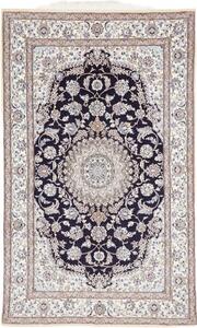 Tappeto Nain 9la Medaglione Floreale Blu Scuro Avorio 160x261 Cm