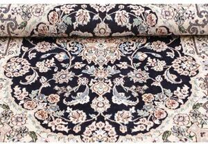 Tappeto Nain 9la Medaglione Floreale Blu Scuro Avorio 101x157 Cm