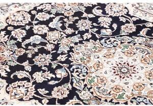 Tappeto Nain 9la Medaglione Floreale Blu Scuro Avorio 101x157 Cm