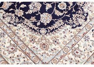Tappeto Nain 9la Medaglione Floreale Blu Notte Avorio 156x253 Cm