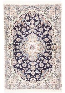 Tappeto Nain 9la Medaglione Floreale Blu Scuro Avorio 101x157 Cm