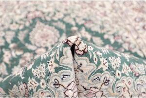 Tappeto Nain 9la Medaglione Floreale Verde Petrolio Beige 102x150 Cm