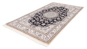 Tappeto Nain 9la Medaglione Floreale Blu Scuro Avorio 160x261 Cm