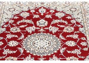 Tappeto Nain 9la Medaglione Floreale Rosso Avorio 100x151 Cm