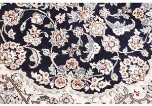 Tappeto Nain 9la Medaglione Floreale Blu Scuro Avorio 101x157 Cm