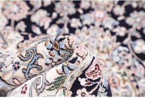 Tappeto Nain 9la Medaglione Floreale Blu Scuro Beige 101x155 Cm