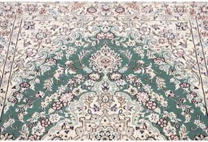Tappeto Nain 9la Medaglione Floreale Verde Petrolio Beige 102x150 Cm