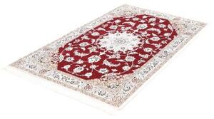 Tappeto Nain 9la Medaglione Floreale Rosso Bordeaux Avorio 101x162 Cm