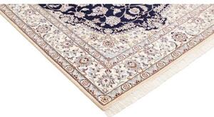 Tappeto Nain 9la Medaglione Floreale Blu Notte Avorio 156x253 Cm