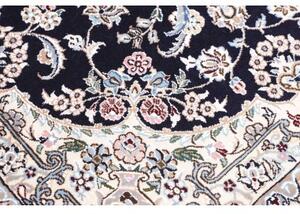 Tappeto Nain 9la Medaglione Floreale Blu Scuro Beige 101x155 Cm