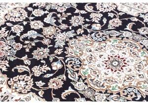 Tappeto Nain 9la Medaglione Floreale Blu Scuro Avorio 103x154 Cm