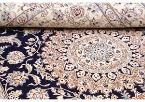 Tappeto Nain 9la Medaglione Floreale Blu Notte Avorio 156x253 Cm