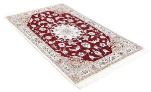 Tappeto Nain 9la Medaglione Floreale Rosso Bordeaux Avorio 101x162 Cm