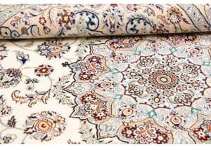 Tappeto Nain 9la Medaglione Floreale Avorio Blu Azzurro 153x253 Cm