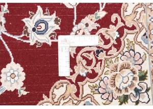 Tappeto Nain 9la Medaglione Floreale Rosso Bordeaux Avorio 101x162 Cm