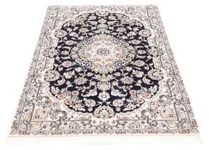 Tappeto Nain 9la Medaglione Floreale Blu Scuro Avorio 101x157 Cm