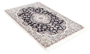 Tappeto Nain 9la Medaglione Floreale Blu Scuro Avorio 103x154 Cm