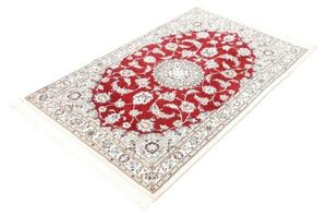 Tappeto Nain 9la Medaglione Floreale Rosso Avorio 100x151 Cm