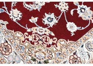Tappeto Nain 9la Medaglione Floreale Rosso Bordeaux Avorio 101x162 Cm