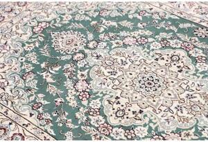 Tappeto Nain 9la Medaglione Floreale Verde Petrolio Beige 102x150 Cm