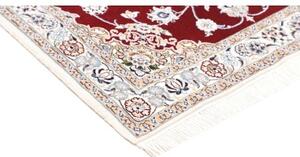 Tappeto Nain 9la Medaglione Floreale Rosso Bordeaux Avorio 101x162 Cm