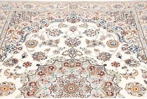 Tappeto Nain 9la Medaglione Floreale Avorio Blu Azzurro 153x253 Cm
