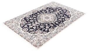 Tappeto Nain 9la Medaglione Floreale Blu Scuro Beige 101x155 Cm