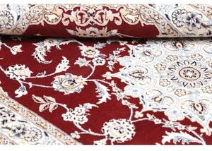 Tappeto Nain 9la Medaglione Floreale Rosso Bordeaux Avorio 101x162 Cm