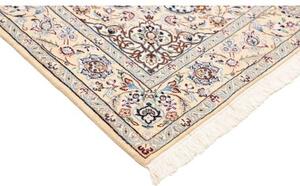 Tappeto Nain 9la Medaglione Floreale Avorio Blu Azzurro 153x253 Cm
