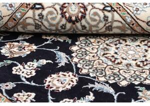 Tappeto Nain 9la Medaglione Floreale Blu Scuro Avorio 101x150 Cm