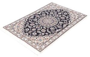 Tappeto Nain 9la Medaglione Floreale Blu Notte Avorio 80x117 Cm