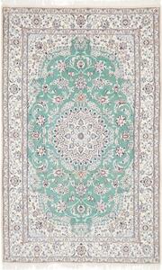 Tappeto Nain 9la Medaglione Floreale Verde Acqua Avorio 155x247 Cm