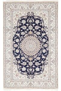 Tappeto Nain 9la Medaglione Floreale Blu Scuro Avorio 154x244 Cm