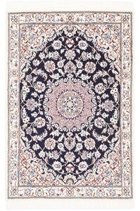 Tappeto Nain 9la Medaglione Floreale Blu Scuro Beige 78x118 Cm