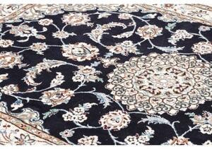 Tappeto Nain 9la Medaglione Floreale Blu Scuro Avorio 101x150 Cm