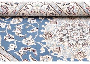Tappeto Nain 9la Medaglione Floreale Blu Avorio 104x155 Cm