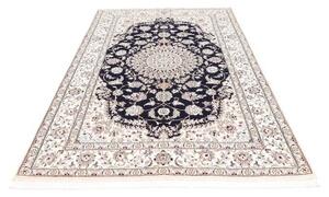 Tappeto Nain 9la Medaglione Floreale Blu Scuro Avorio 154x244 Cm