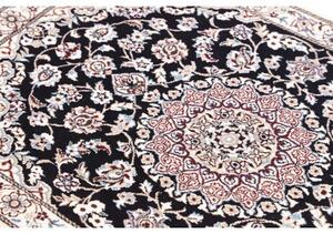 Tappeto Nain 9la Medaglione Floreale Blu Scuro Beige 78x118 Cm