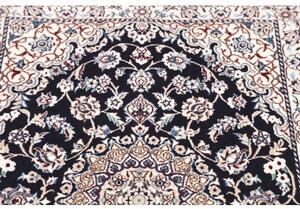 Tappeto Nain 9la Medaglione Floreale Blu Notte Avorio 80x117 Cm