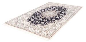 Tappeto Nain 9la Medaglione Floreale Blu Scuro Avorio 154x244 Cm