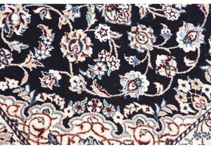 Tappeto Nain 9la Medaglione Floreale Blu Notte Avorio 80x117 Cm