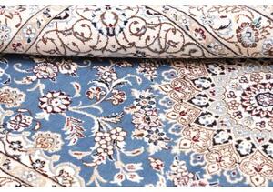 Tappeto Nain 9la Medaglione Floreale Blu Avorio 103x156 Cm